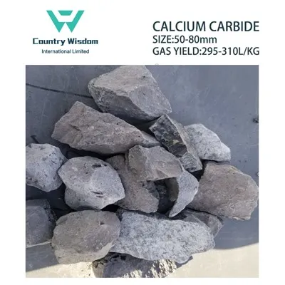 Kitajska tovarna prodaja kalcijev karbid vseh velikosti 50-80 mm / izkoristek plina 295 L/Kg